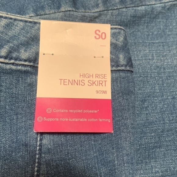 SO High Rise Pleated Denim Tennis Skirt - Picture 7 of 11